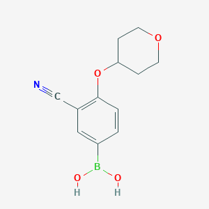 (3-Cyano-4-((tetrahydro-2H-pyran-4-yl)oxy)phenyl)boronic acid chemical structure (CAS 876918-86-4)
