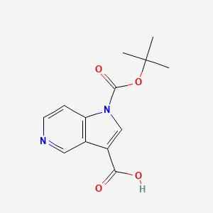 1-[(tert-butoxy)carbonyl]-1H-pyrrolo[3,2-c]pyridine-3-carboxylic acid chemical structure (CAS 877060-54-3)