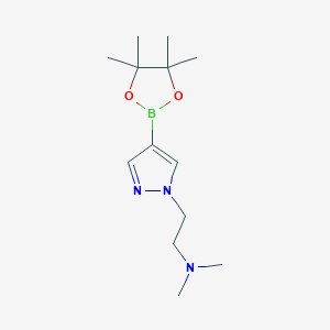 N,N-Dimethyl-2-(4-(4,4,5,5-tetramethyl-1,3,2-dioxaborolan-2-yl)-1H-pyrazol-1-yl)ethanamine chemical structure (CAS 877149-80-9)