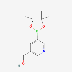 (5-(4,4,5,5-Tetramethyl-1,3,2-dioxaborolan-2-yl)pyridin-3-yl)methanol chemical structure (CAS 877149-81-0)