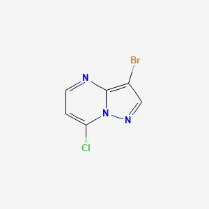 3-Bromo-7-chloropyrazolo[1,5-a]pyrimidine chemical structure (CAS 877173-84-7)