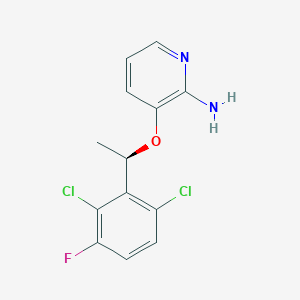 (R)-3-(1-(2,6-Dichloro-3-fluorophenyl)ethoxy)pyridin-2-amine chemical structure (CAS 877397-71-2)