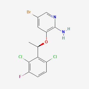 (R)-5-Bromo-3-(1-(2,6-dichloro-3-fluorophenyl)ethoxy)pyridin-2-amine chemical structure (CAS 877399-00-3)