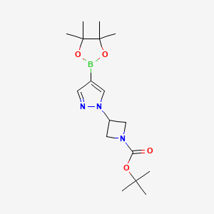 tert-Butyl 3-(4-(4,4,5,5-tetramethyl-1,3,2-dioxaborolan-2-yl)-1H-pyrazol-1-yl)azetidine-1-carboxylate chemical structure (CAS 877399-35-4)