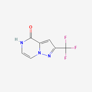 2-(Trifluoromethyl)pyrazolo[1,5-a]pyrazin-4-ol chemical structure (CAS 877402-82-9)