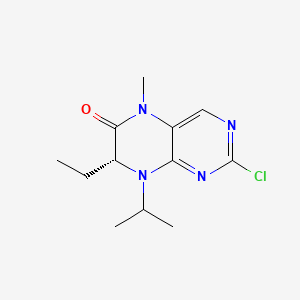 (R)-2-Chloro-7-ethyl-8-isopropyl-5-methyl-7,8-dihydropteridin-6(5H)-one chemical structure (CAS 877676-50-1)