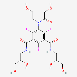N1,N3-Bis(2,3-dihydroxypropyl)-5-(2-hydroxy-N-(2-hydroxyethyl)acetamido)-2,4,6-triiodoisophthalamide chemical structure (CAS 87771-40-2)