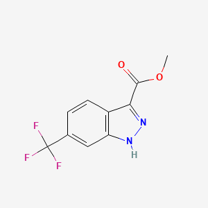 Methyl 6-(trifluoromethyl)-1H-indazole-3-carboxylate chemical structure (CAS 877773-17-6)