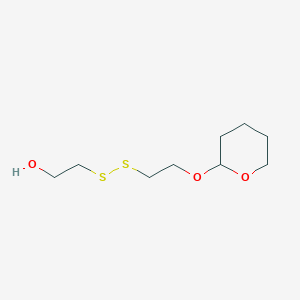 2-((2-((Tetrahydro-2H-pyran-2-yl)oxy)ethyl)disulfaneyl)ethan-1-ol chemical structure (CAS 877864-04-5)