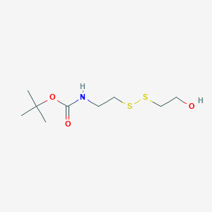 tert-Butyl (2-((2-hydroxyethyl)disulfanyl)ethyl)carbamate chemical structure (CAS 877864-07-8)