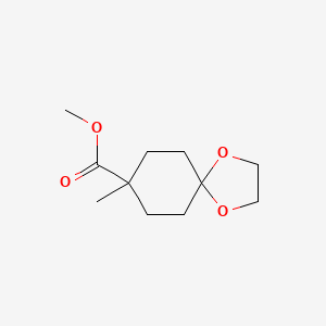 Methyl 8-methyl-1,4-dioxaspiro[4.5]decane-8-carboxylate chemical structure (CAS 87787-08-4)
