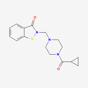 2-((4-(Cyclopropanecarbonyl)piperazin-1-yl)methyl)benzo[d]isothiazol-3(2H)-one chemical structure (CAS 877963-94-5)