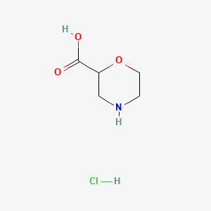Morpholine-2-carboxylic acid hydrochloride chemical structure (CAS 878010-24-3)