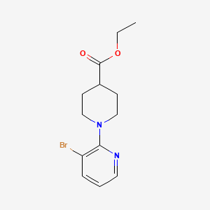 Ethyl 1-(3-bromopyridin-2-yl)piperidine-4-carboxylate chemical structure (CAS 878207-58-0)