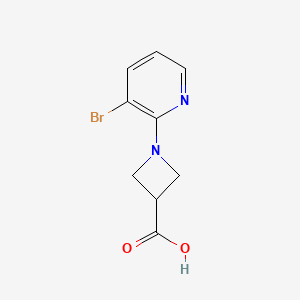 1-(3-Bromopyridin-2-yl)azetidine-3-carboxylic acid chemical structure (CAS 878207-70-6)