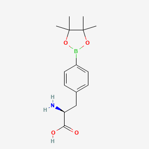 (S)-2-Amino-3-(4-(4,4,5,5-tetramethyl-1,3,2-dioxaborolan-2-yl)phenyl)propanoic acid chemical structure (CAS 878384-69-1)