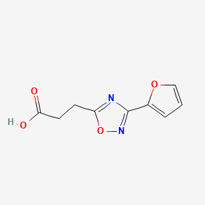 3-(3-(Furan-2-yl)-1,2,4-oxadiazol-5-yl)propanoic acid chemical structure (CAS 878437-14-0)