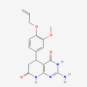 5-(4-(Allyloxy)-3-methoxyphenyl)-2-amino-5,8-dihydropyrido[2,3-d]pyrimidine-4,7(3H,6H)-dione chemical structure (CAS 878437-15-1)