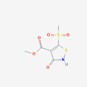 Methyl 5-(methylsulfonyl)-3-oxo-2,3-dihydroisothiazole-4-carboxylate chemical structure (CAS 878477-24-8)