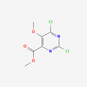 Methyl 2,6-dichloro-5-methoxypyrimidine-4-carboxylate chemical structure (CAS 878650-31-8)