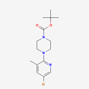 tert-Butyl 4-(5-bromo-3-methylpyridin-2-yl)piperazine-1-carboxylate chemical structure (CAS 878809-70-2)