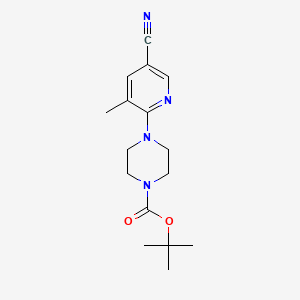 tert-Butyl 4-(5-cyano-3-methylpyridin-2-yl)piperazine-1-carboxylate chemical structure (CAS 878809-71-3)