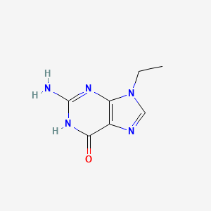 2-Amino-9-ethyl-1H-purin-6(9H)-one chemical structure (CAS 879-08-3)