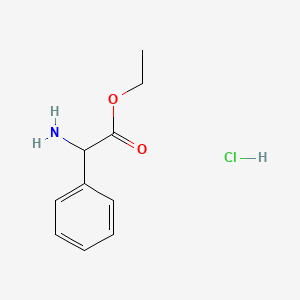 Ethyl 2-amino-2-phenylacetate hydrochloride chemical structure (CAS 879-48-1)