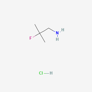 2-Fluoro-2-methylpropan-1-amine hydrochloride chemical structure (CAS 879001-63-5)