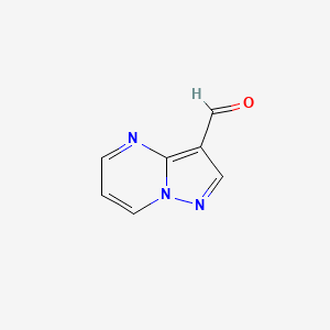 Pyrazolo[1,5-a]pyrimidine-3-carbaldehyde chemical structure (CAS 879072-59-0)