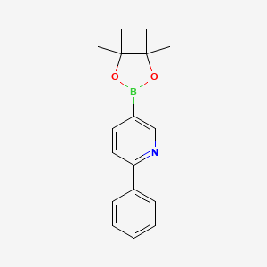 2-Phenyl-5-(4,4,5,5-tetramethyl-1,3,2-dioxaborolan-2-yl)pyridine chemical structure (CAS 879291-27-7)