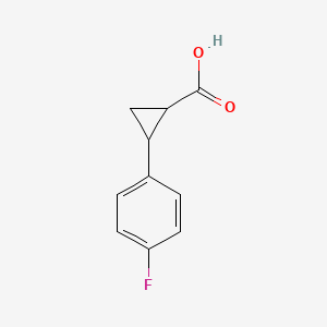 2-(4-Fluorophenyl)cyclopropanecarboxylic acid chemical structure (CAS 879324-64-8)