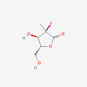 (3R,4R,5R)-3-Fluoro-4-hydroxy-5-(hydroxymethyl)-3-methyldihydrofuran-2(3H)-one chemical structure (CAS 879551-04-9)