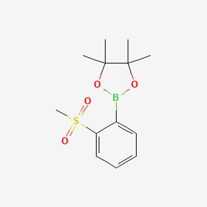 4,4,5,5-Tetramethyl-2-(2-(methylsulfonyl)phenyl)-1,3,2-dioxaborolane chemical structure (CAS 879648-22-3)