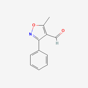 5-Methyl-3-phenylisoxazole-4-carbaldehyde chemical structure (CAS 87967-95-1)
