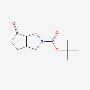 tert-Butyl 4-oxohexahydrocyclopenta[c]pyrrole-2(1H)-carboxylate chemical structure (CAS 879686-42-7)