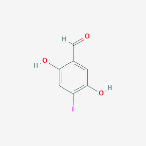 2,5-Dihydroxy-4-iodobenzaldehyde chemical structure (CAS 879898-76-7)