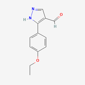 3-(4-Ethoxyphenyl)-1H-pyrazole-4-carbaldehyde chemical structure (CAS 879996-58-4)