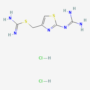 (2-Guanidinothiazol-4-yl)methyl carbamimidothioate dihydrochloride chemical structure (CAS 88046-01-9)