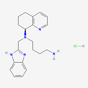 (S)-N1-((1H-Benzo[d]imidazol-2-yl)methyl)-N1-(5,6,7,8-tetrahydroquinolin-8-yl)butane-1,4-diamine hydrochloride chemical structure (CAS 880549-30-4)