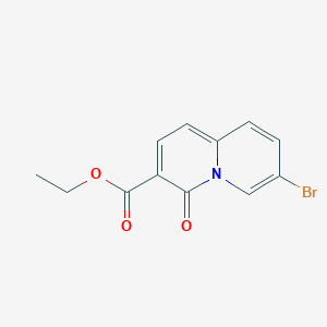 Ethyl 7-bromo-4-oxo-4H-quinolizine-3-carboxylate chemical structure (CAS 880869-90-9)