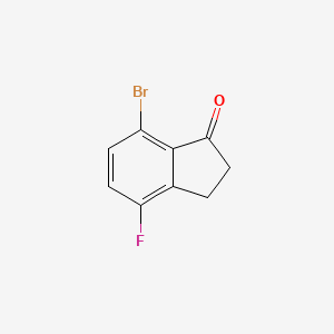 7-Bromo-4-fluoro-2,3-dihydro-1H-inden-1-one chemical structure (CAS 881189-73-7)