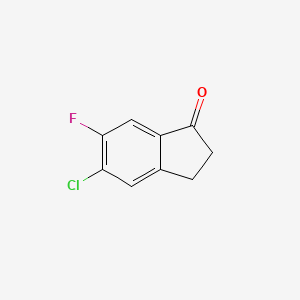 5-Chloro-6-fluoro-2,3-dihydro-1H-inden-1-one chemical structure (CAS 881190-94-9)