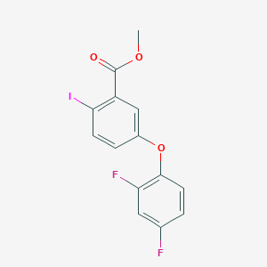 Methyl 5-(2,4-difluorophenoxy)-2-iodobenzoate chemical structure (CAS 881210-63-5)