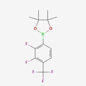 2-(2,3-Difluoro-4-(trifluoromethyl)phenyl)-4,4,5,5-tetramethyl-1,3,2-dioxaborolane chemical structure (CAS 881402-15-9)