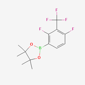 2-(2,4-Difluoro-3-(trifluoromethyl)phenyl)-4,4,5,5-tetramethyl-1,3,2-dioxaborolane chemical structure (CAS 881402-20-6)