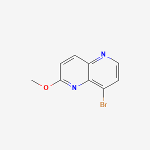 8-Bromo-2-methoxy-1,5-naphthyridine chemical structure (CAS 881658-92-0)