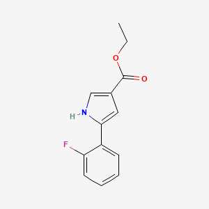 Ethyl 5-(2-fluorophenyl)-1H-pyrrole-3-carboxylate chemical structure (CAS 881674-06-2)