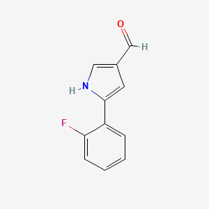 5-(2-Fluorophenyl)-1H-pyrrole-3-carbaldehyde chemical structure (CAS 881674-56-2)