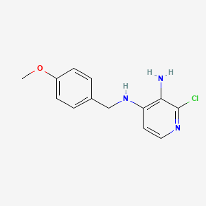 2-Chloro-N4-(4-methoxybenzyl)pyridine-3,4-diamine chemical structure (CAS 881844-10-6)